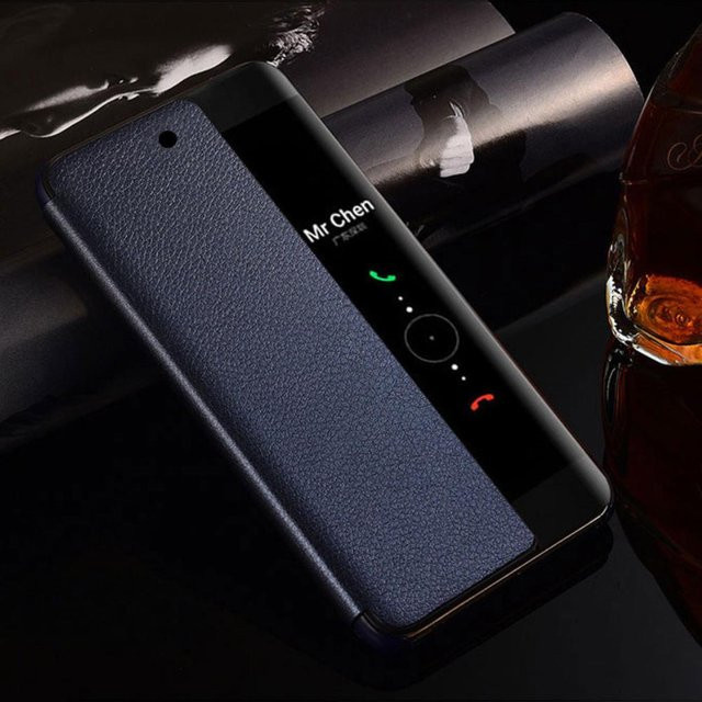 Smart View Klapphülle für Huawei P50 Pro P40 P30 Lite Mate 20 mit Auto Sleep Wake Up Funktion in Blau - Bild 1