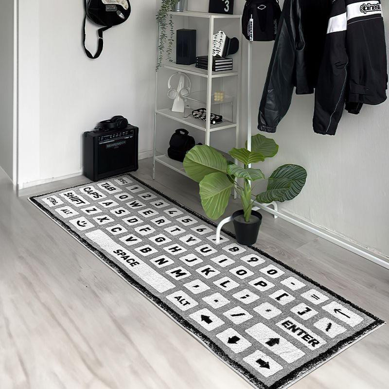 Karpetti Plüschteppich mit Tastatur-Design in Schwarz-Weiß, B/B: 60 x 160 cm - Bild 2