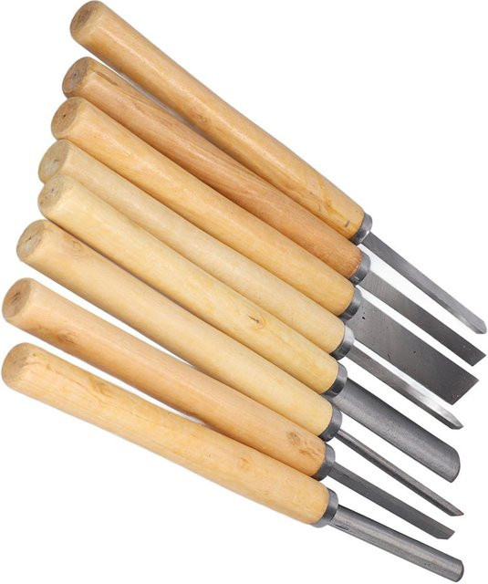 TOMTOP JMS 8-teiliges Holzbearbeitungs-Set mit HHS-Drehmeißeln und Nutwerkzeugen in Beige - Bild 1