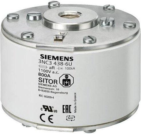 Siemens 3NC33416U Sicherungseinsatz Größe 3, 1000A, 1000V, 3 Stück, Weiß - Bild 1