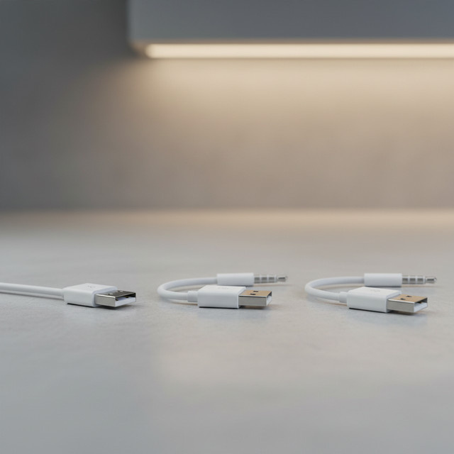 USB 3,5mm Sync Audio Kabel für iPod Shuffle 3. und 4. Generation in Weiß, 15 cm - Bild 1