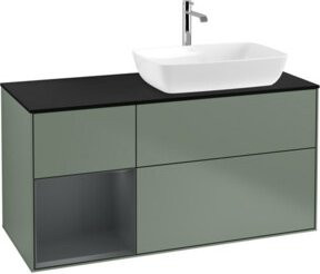V&B Waschtischunterschrank Finion mit Wandbeleuchtung, Breite: 120 cm, Tiefe: 50,1 cm, Höhe: 50,1 cm, lackiert in Platin matt - Bild 1