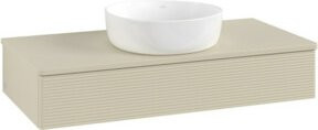V&B Waschtischunterschrank Antao mit Frontstruktur in Grau Lack, B/T/H: 100 x 50 x 19 cm - Bild 1
