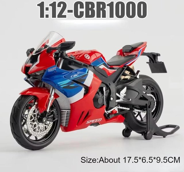 Linyi toy car V4S CBR1000 Motorrad Modellauto, Skala 1:12, mit Musik und Licht, ab 14 Jahren - Bild 1