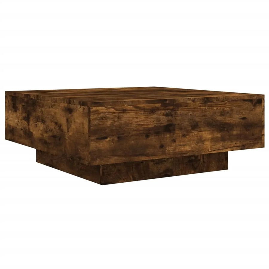 vidaXL Couchtisch mit LED-Leuchten in Räuchereiche, modern und quadratisch, B/T/H: 80 x 80 x 31 cm - Bild 2