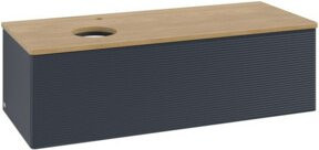 V&B Waschtischunterschrank Antao mit Frontstruktur und Beleuchtung, Eiche honig lackiert, B/T/H: 120 x 50 x 36 cm - Bild 1