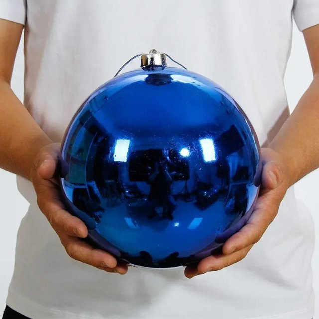 Meiling Weihnachtsbaumkugeln Riesenkugeln zur Weihnachtsdekoration Blau Durchmesser: 12 cm - Bild 1