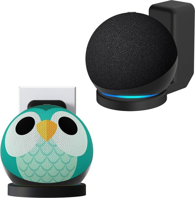 Wandhalterung für Amazon Echo Dot 5 und 4. Generation zur Kabelaufbewahrung in Schwarz aus ABS-Material - Bild 1