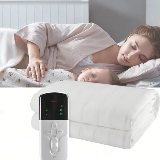 RuiAnBao Elektrische Heizdecke für Doppelbetten in Weiß mit Timer, Thermo-Matratzenauflage für den Winter, B/T: 160 x 130 cm - Bild 1