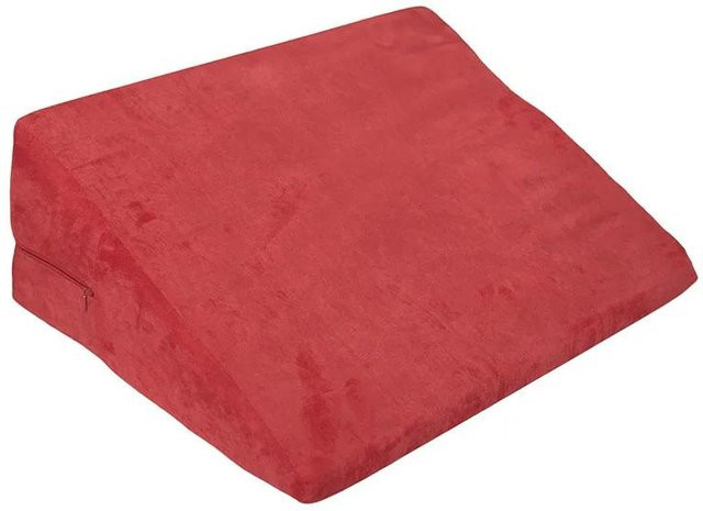 Cosy Homes Intimes Positionierungskissen aus Memory-Foam in Rot, Dreieckiges Stützkissen aus Mikrofaser für Knie und Rücken - Bild 1