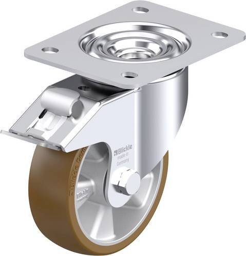 Blickle Stahlblech-Lenkrolle LK-ALB 125K-3-FI in Silber, Rad-Durchmesser: 125 mm, Tragfähigkeit: 350 kg - Bild 1