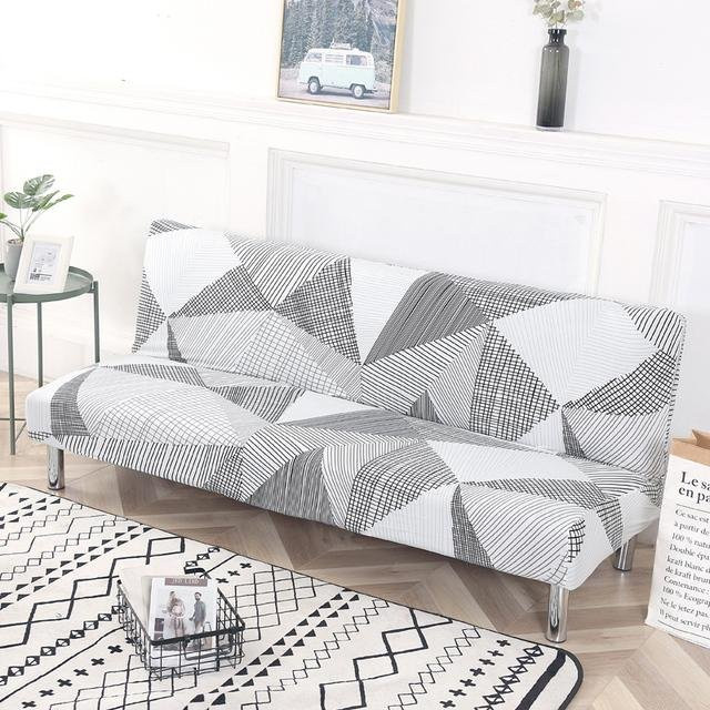 Rutschfeste und elastische Sofa-Abdeckung mit grafischem Design in Multicolour, Baumwoll-Stretch-Überwurf für dein Wohnzimmer-Sofa, Größe: Breite: 160 cm - 180 cm - Bild 1