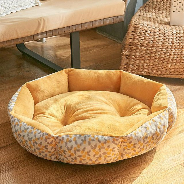 Hundehütte und Katzenhütte als Hundematte oder Hundesofa für alle Jahreszeiten in Olivgelb, Breite: 40 cm - Bild 1