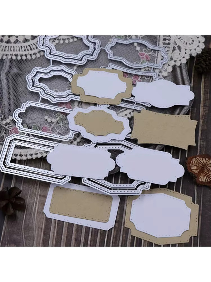 Metall-Stanzformen Multistil-Etikettenrahmen in Silber für DIY Scrapbooking und Kartenherstellung - Bild 5