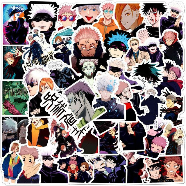 50 Stück Jujutsu Kaisen Anime Aufkleber von Binchi Outdoor Product in Multicolour für Laptop, Wasserflasche und Handy - Bild 1