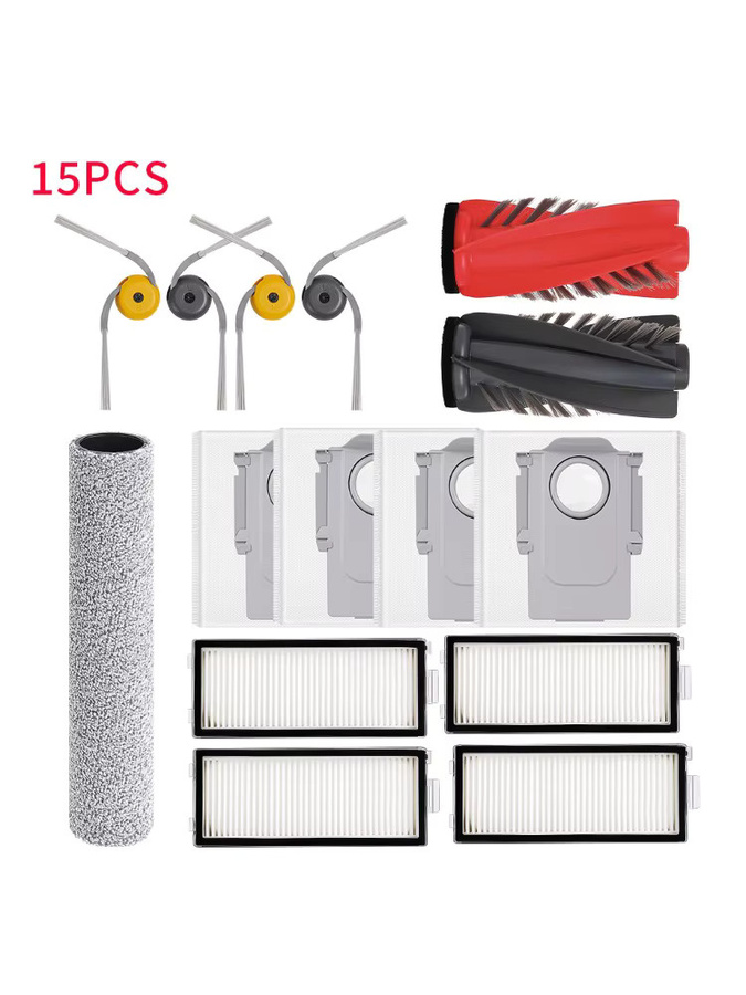 WINDNINJA Ersatzteil-Set für Roborock P20, Q Revo und Curv 2 Flow in Multicolour mit Rollenmopp, Filter, Staubbeutel, Hauptbürste, Seitenbürste und Rollbürste - Bild 3
