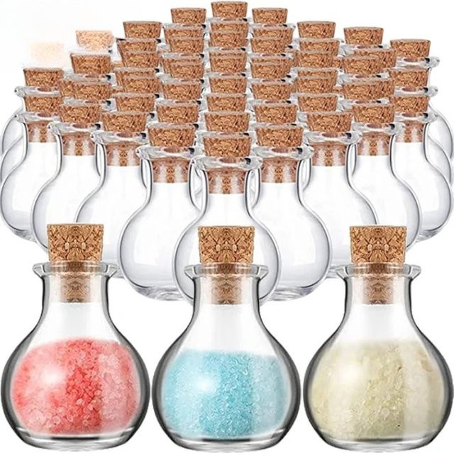 Transparente Mini-Glasflaschen mit Deckel für DIY-Handwerk, Weihnachts- und Hochzeitsdekorationen - Bild 1