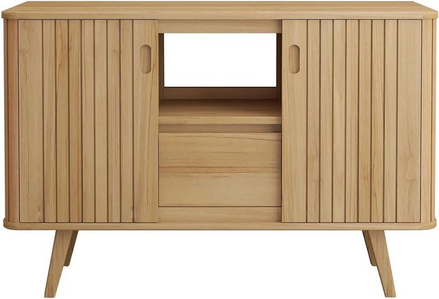Vente-unique Waschbeckenunterschrank Wamena aus Massiv-Teakholz in Beige, Breite: 120 cm - Bild 1