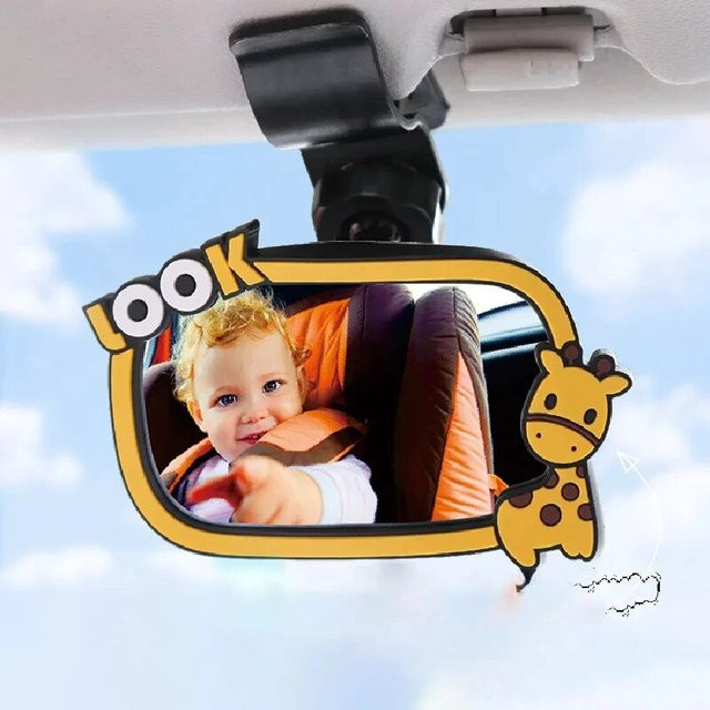 Baby Sicherheitsspiegel für die Rücksicht auf den Kindersitz in Gelb - Bild 1