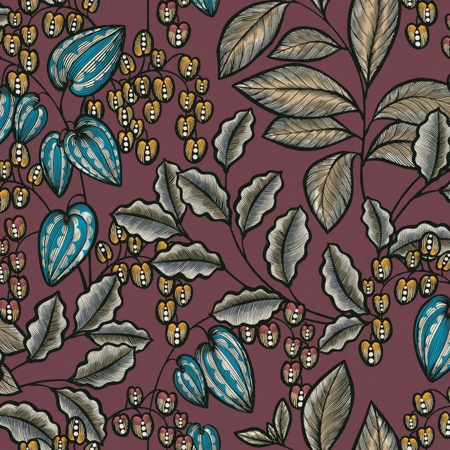 Profhome Floral Tapete Blumenmuster Matt in Rot Beige Blau Gelb Multicolour, Breite: 0,53 m, Länge: 10,05 m - Bild 1