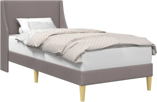 vidaXL Bettrahmen mit Kopfteil in Taupe und Grau aus Stoff, B/T: 100 x 200 cm - Bild 1