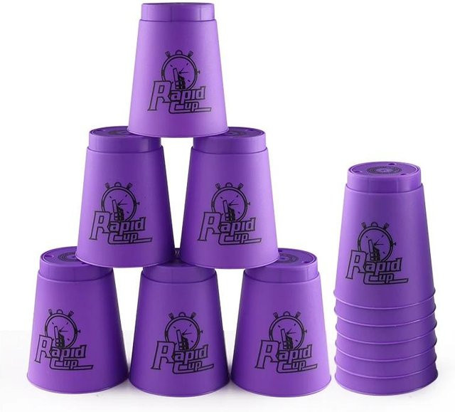 Wucifang Bags Quick Stacks Becher Speed Stacking Spiel, 12 Stück, violett - Bild 1