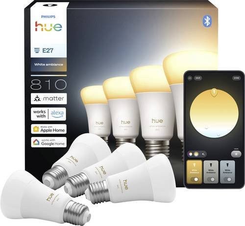 Philips Hue White Ambiance LED Leuchtmittel E27 4er-Set dimmbar - Bild 1