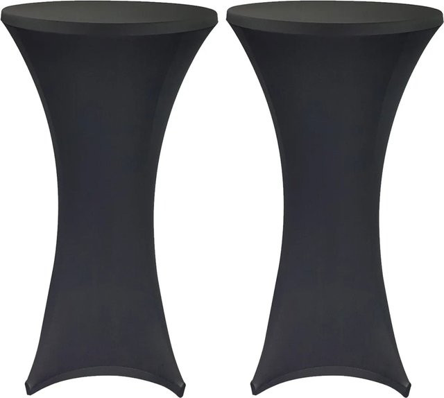NYVI 2er Set elastische Stretchhusse für Stehtische und Bistrotische in Schwarz, Durchmesser: 70-75 cm, Höhe: 110-120 cm - Bild 1