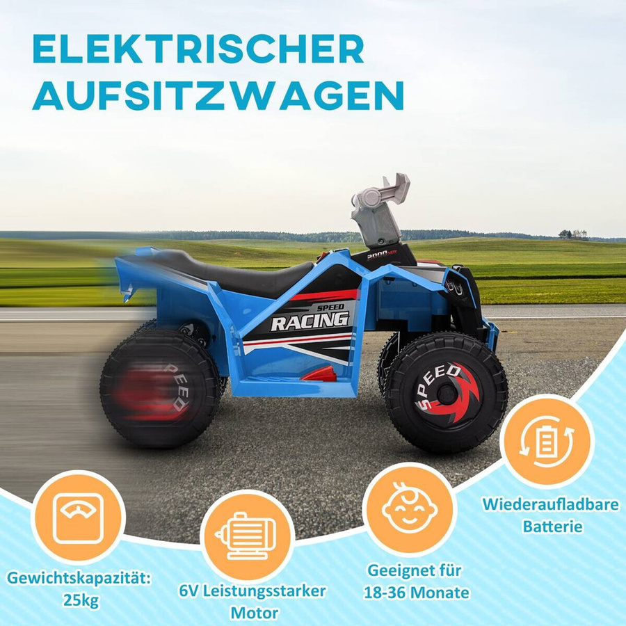 HOMCOM Elektroauto für Kinder, blau, ab 1,5 Jahre - Bild 2