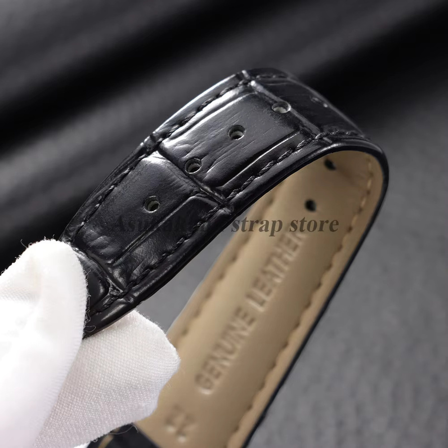asukaband Uhrenarmband Leder, Schwarz, Herren und Damen - Bild 4