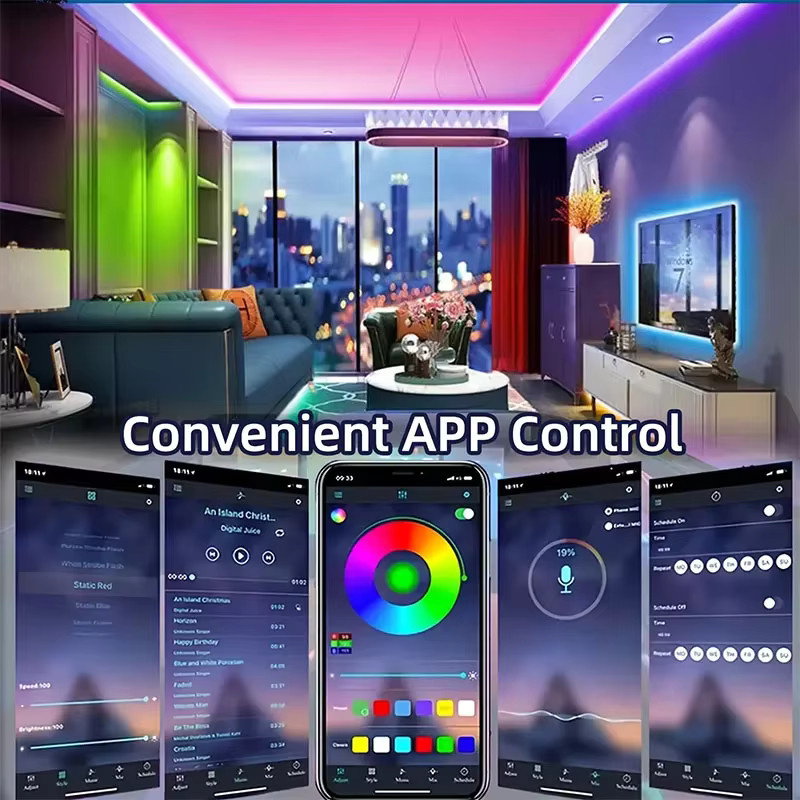 Saimili RGBIC LED Neon Flex Lichtleiste mit App- und Fernbedienung, USB-Betrieb, wasserdichtes Silikonband in Multicolour für intelligente Akzentbeleuchtung - Bild 4