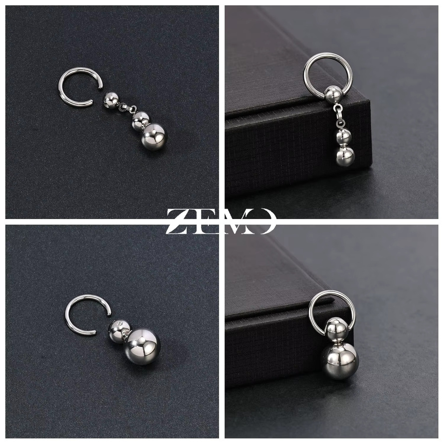 ZEMO Nippelring Edelstahl, Silber, Unisex - Bild 3