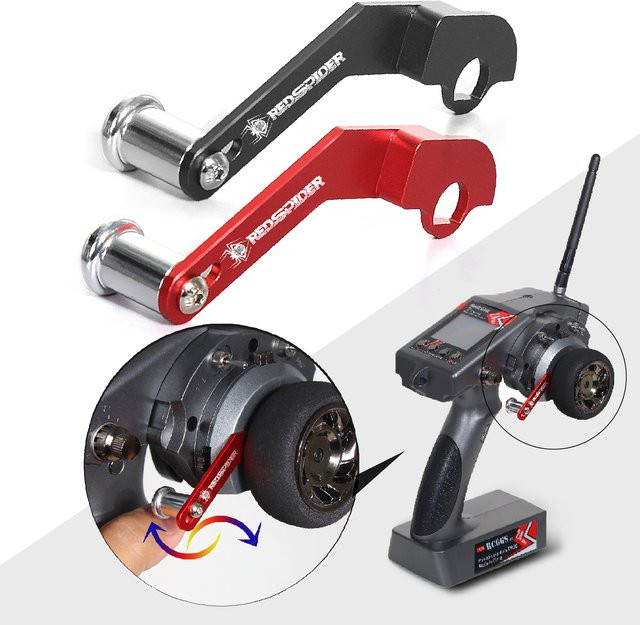 RadioLink Metall Sender Lenkrad Trigger Einhandsteuerung Adapter für RC6GS und RC4GS V2 Fernbedienung in Rot - Bild 1