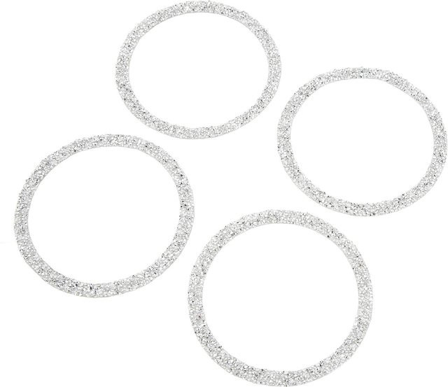 Igeteck 4er Set Bling Auto Lautsprecherabdeckung Reflektierende Zierringe für Fahrzeugtüren in Weiß - Bild 1