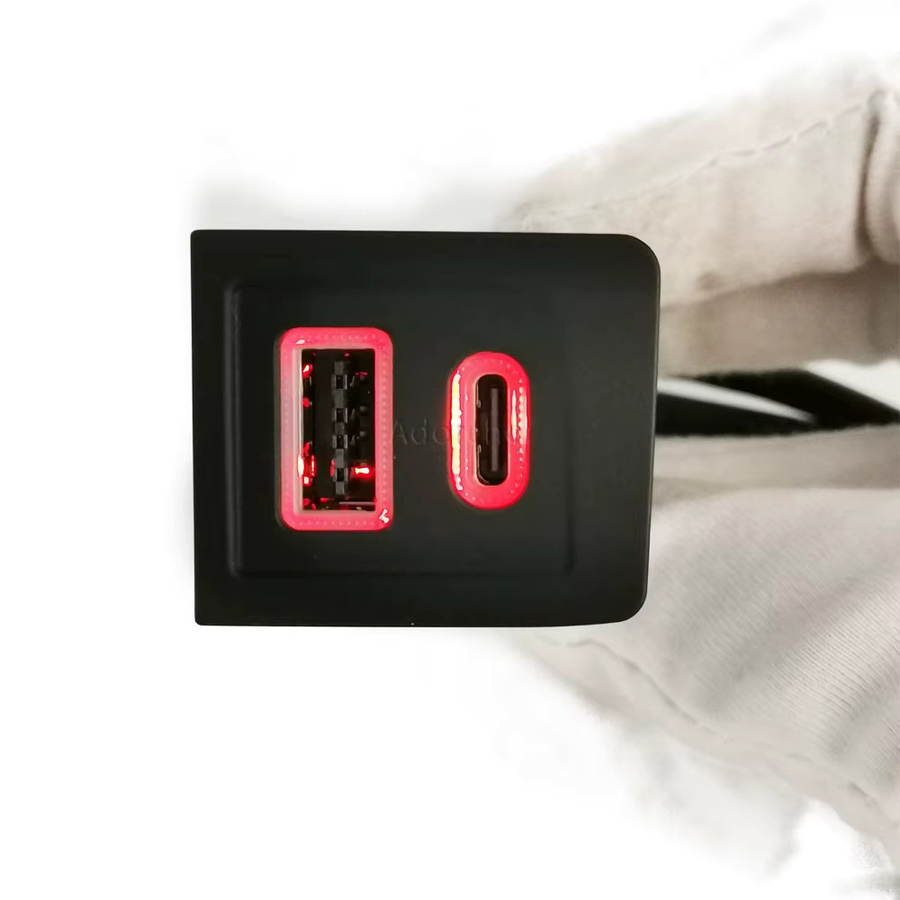 USB-Ladegerät für Volkswagen Multivan T5 2003-2007 mit PD Schnellladung und QC 3.0 Typ-C Ladeadapter in Schwarz - Bild 4