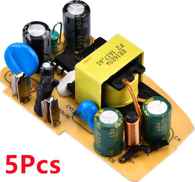 5 Stück Aideepen AC-DC-Wandler Buck-Spannungsregler Schaltnetzteilmodul 110 V 220 V auf 5 V 2 A in Multicolour - Bild 1
