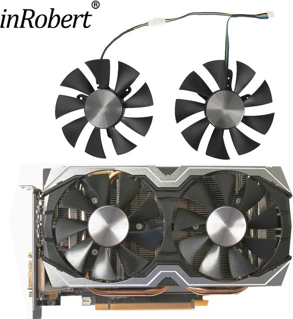 2 Stück ZOTAC Kühlerlüfter GA91S2H GFY09010E12SPA Ersatz für GTX1060 6GB und GTX 1070 Mini-Grafikkarten, Schwarz, 85mm, 4-Pin - Bild 1