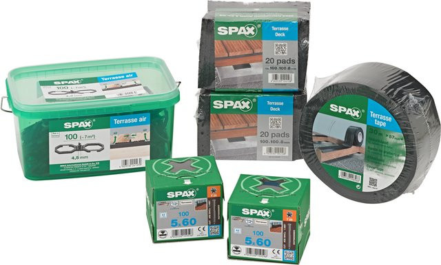 Spax Terrassenbau-Set für 6 m² aus Edelstahl mit Torx-Antrieb und Senkkopf für Holz - Bild 1