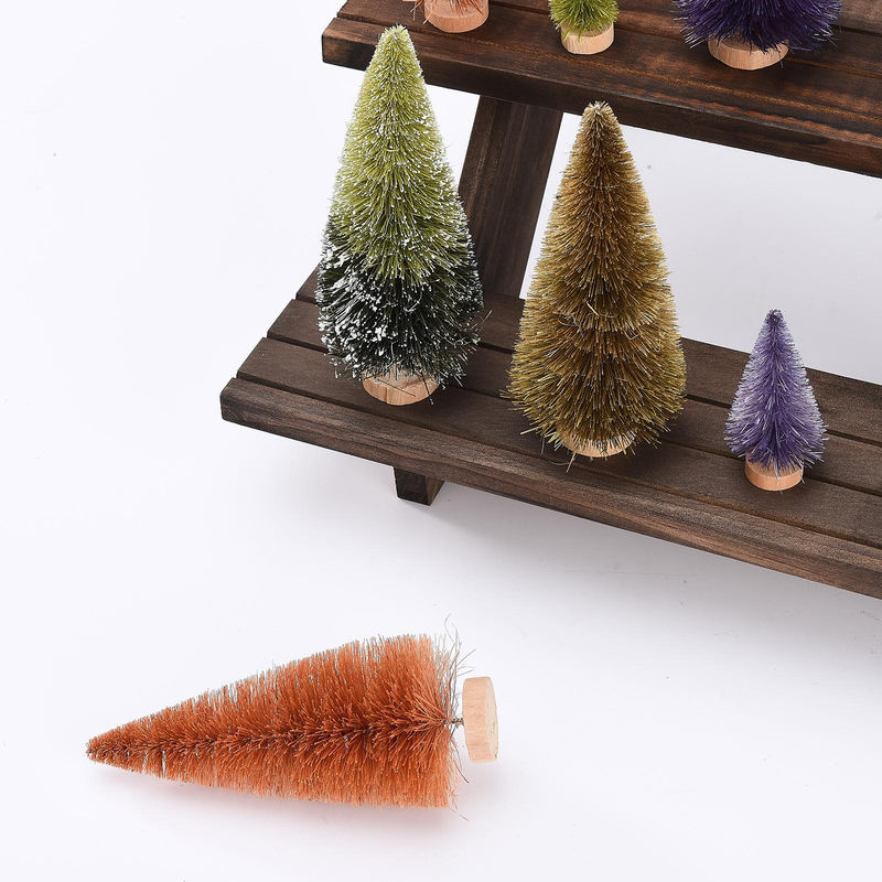 GoolRC 21er Set Kunstweihnachtsbäume aus Sisal und Holz in Mehrfarbig - Bild 4