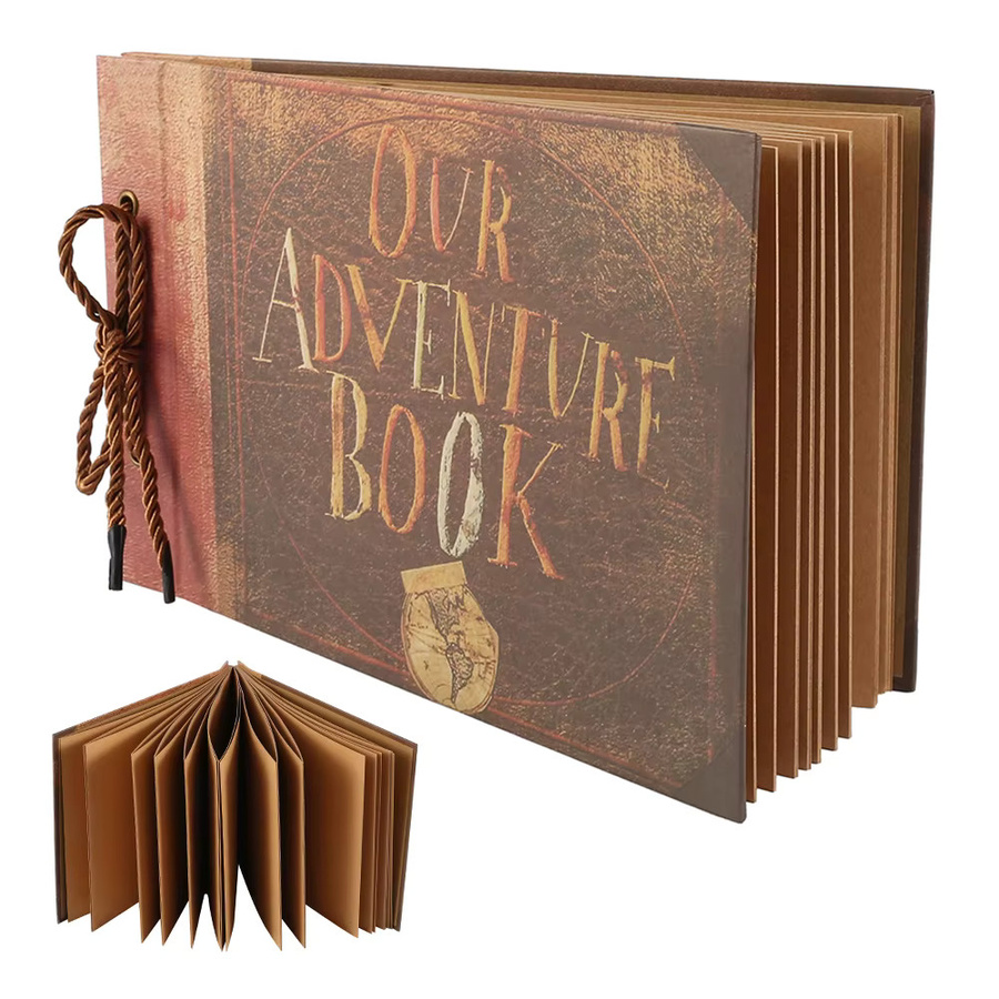 DIY Reisefotoalbum aus Leder im Retro-Stil, 160 Seiten, braun, Hardcover mit blanko Seiten für deine kreativen Erinnerungen - Bild 2