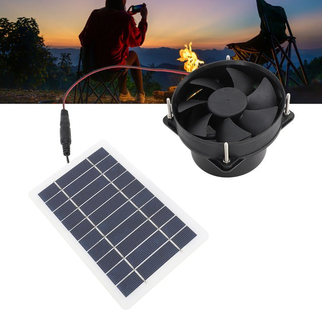 DOACT Solarpanel-Ventilator-Set mit 10 W monokristallinem Silizium in Schwarz für Tierhäuser und Gewächshäuser - Bild 1