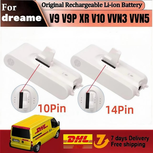 Dreame Ersatzakku 5000mAh Li-Ionen für Handstaubsauger V8 V10Pro V9P XR VVN3 VVN5 in Weiß - Bild 1