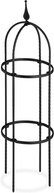 Relaxdays Rankobelisk aus Stahl und Kunststoff in Schwarz, 2er Set, wetterfest, Höhe: 85 cm, Breite: 25 cm, Tiefe: 25 cm - Bild 1