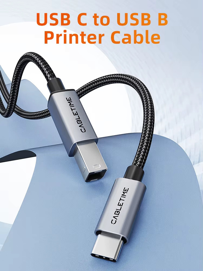 CABLETIME USB-B auf USB-C Datenkabel für Drucker mit 5Gbps Hochgeschwindigkeit - Bild 5
