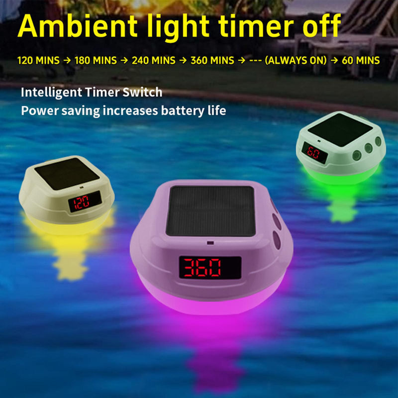 Fishine Solarbetriebenes Poolthermometer mit RGB-Umgebungsbeleuchtung in Weiß - Bild 6