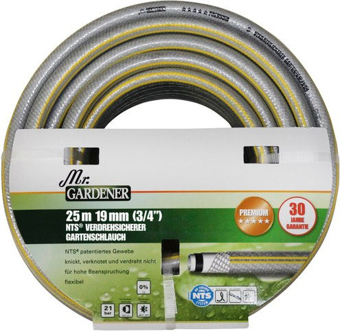 Mr. GARDENER NTS Premium Gewebeschlauch in Schwarz mit 25 m Länge und 3/4 Zoll - Bild 1