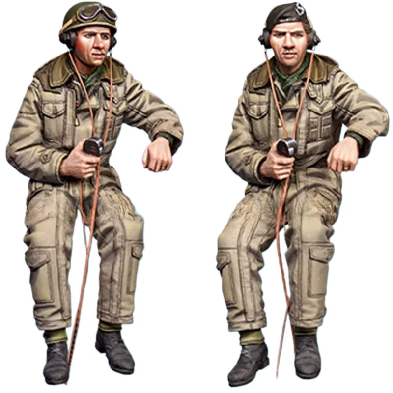 BAANFU Soldatenfiguren-Set, britischer Panzerkommandant, 2 Personen, Maßstab 1:35, unmontiert, unbemalt - Bild 2