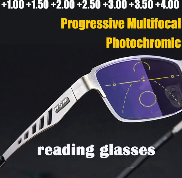 EVUNHUO Lesebrille Halbrahmen, Herren, rechteckig, Metall, +4.0 - Bild 1
