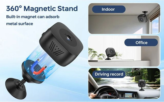 SSET Mini HD Kabellose WLAN Sicherheitskamera für Smart Home Fernüberwachung in Schwarz - Bild 1