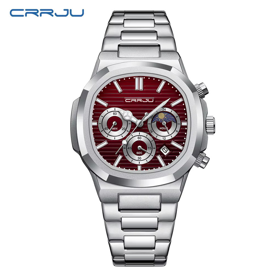 CRRJU Chronograph, Quarz, Edelstahl, Schwarz, Herren - Bild 2
